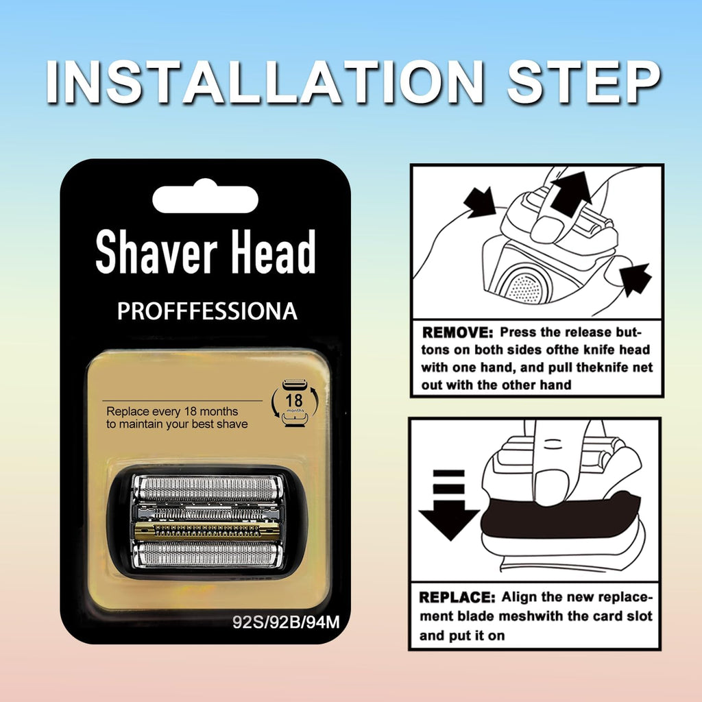 2pakcs 92B Electric Replacement Shaver Head Series 9 Accessories Shaver Compatible with Braun Series 9 Electric Razors 9290cc, 9291cc, 9370cc, 9293s, 9385cc, 9390cc, 9330s, 9296cc (Upgraded ver.)