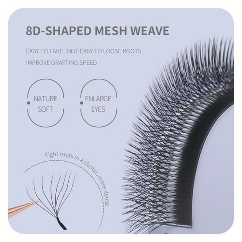 ANNAFRIS 8D Premade Fan W Shape Eyelash Extensions 0.07 C Curl 8-15mm Mix Volume Self Fanning False Lashes Makeup Supplies Professional Use Lash Extension(0.07 C, 8-15mm Mix)