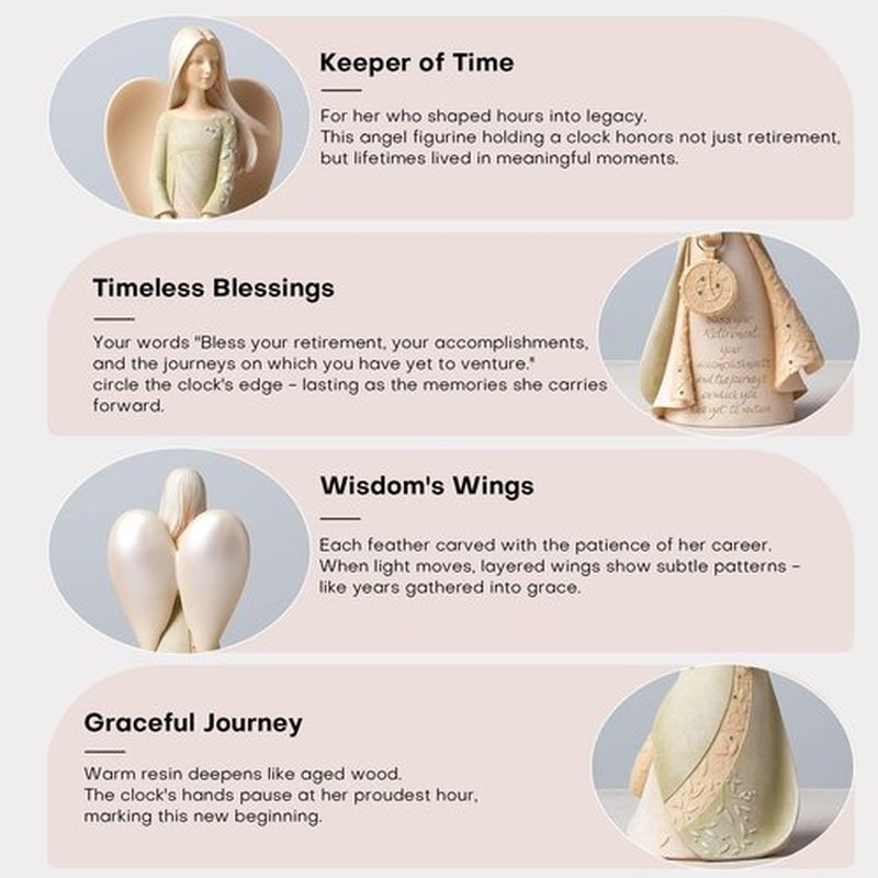 Retirement Gifts for Women - 6.5" Elegant Angel Figurine Set | Perfect for Coworkers, Teachers, Nurses & Friends