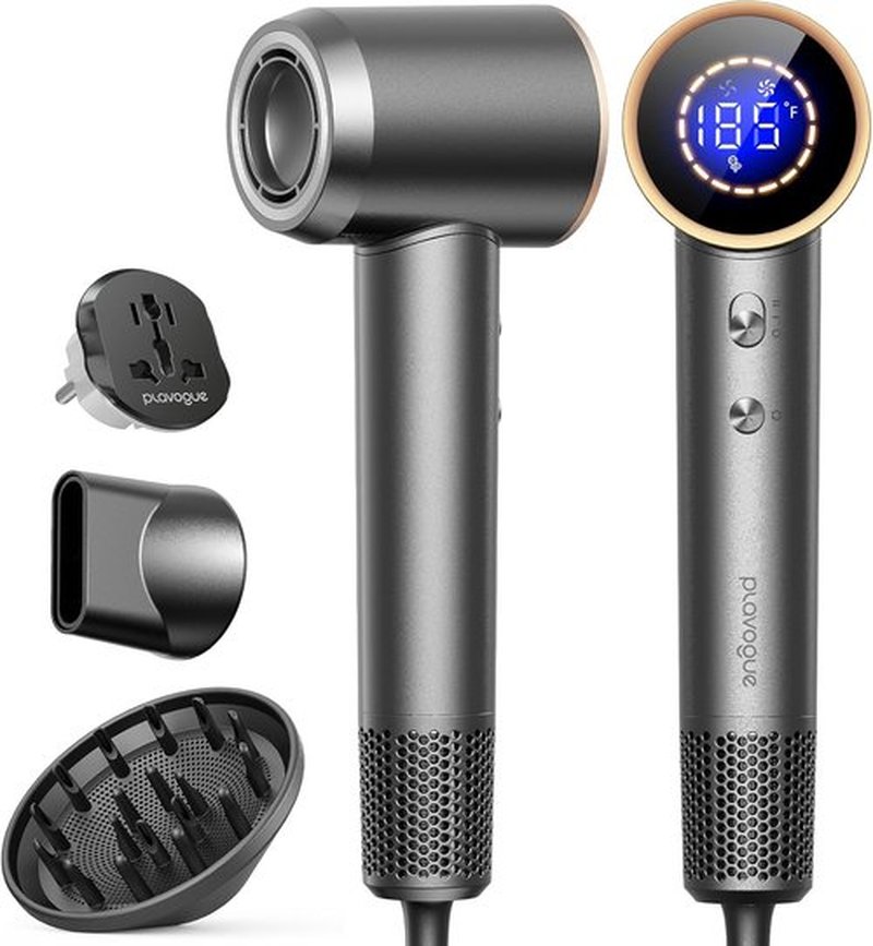Skiennix Dual Voltage Travel Hair Dryer - High-Speed Ionic Blow Dryer with Diffuser | Lightweight & Low Noise, Perfect for European Travel