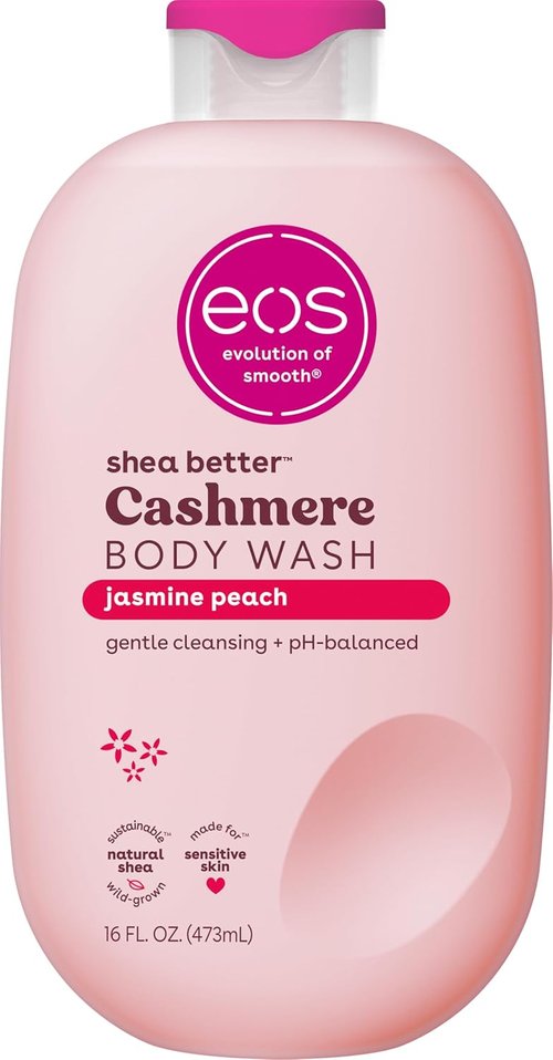 eos Cashmere Body Wash - Jasmine Peach | Moisturizing Gel Formula with Shea Butter & Vitamin E, 16 fl oz
