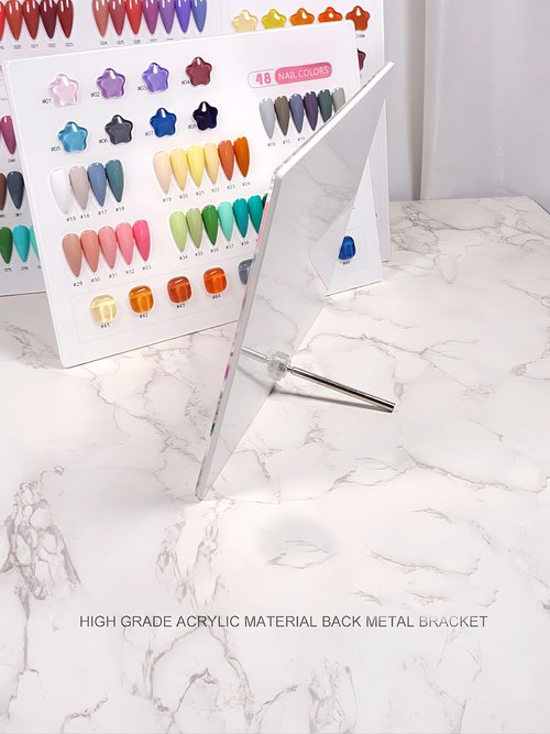 Acycoin2A Acrylic Nail Polish Color Display Board Book Nail Design Chart with 2 Styles Nail Tips Card Board Salon Showing Shelf (120 Colors)