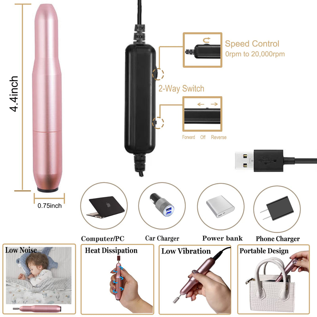 Upgrad 116 PCS Portable Electric Nail Drill Polish File Kit with 120W UV LED Nail Lamp Gel Manicure Dryer Lamp,Acrylic Nails Gel Polishing Shape Tools Supplies Set,Manicure Pedicure Nail Files DIY