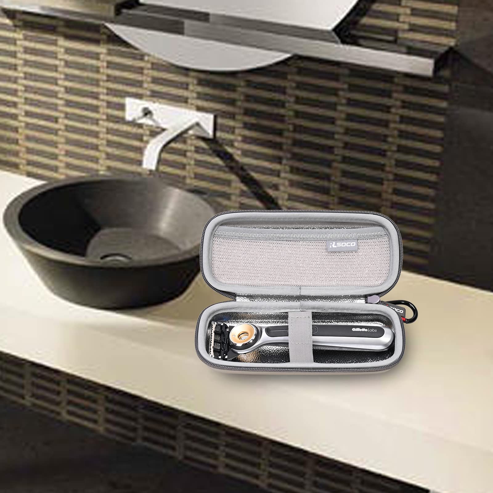 RLSOCO Carrying Case Compatible With Gillette Labs Heated Razor/mach 5 razor & Leaf Razor (Small Size for Razor Body)