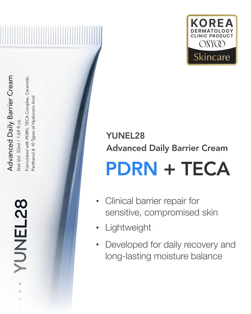 YUNEL28 PDRN + TECA Barrier Cream | Calming Korean Moisturizer for Glass Skin | Soothes & Repairs Skin Barrier | No Pilling Under Makeup | Niacinamide & Hyaluronic Acid | Fragrance Free | 1.69 fl oz