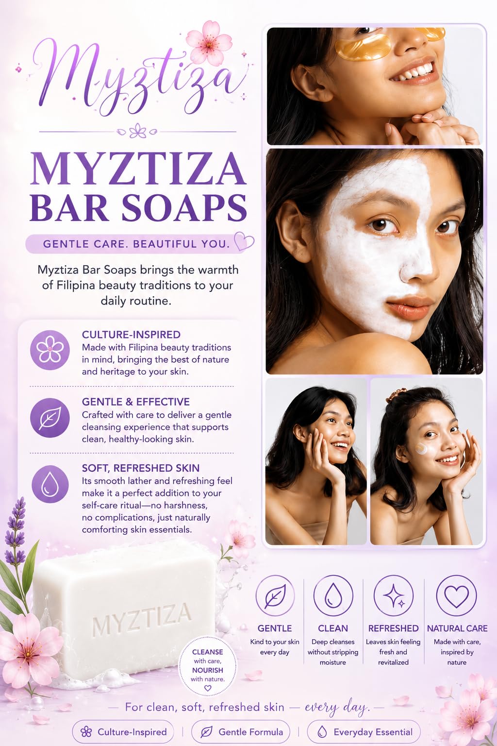 Myztiza Rejuvenating Bar Soap for Face & Body – 2 Pack 135g Each
