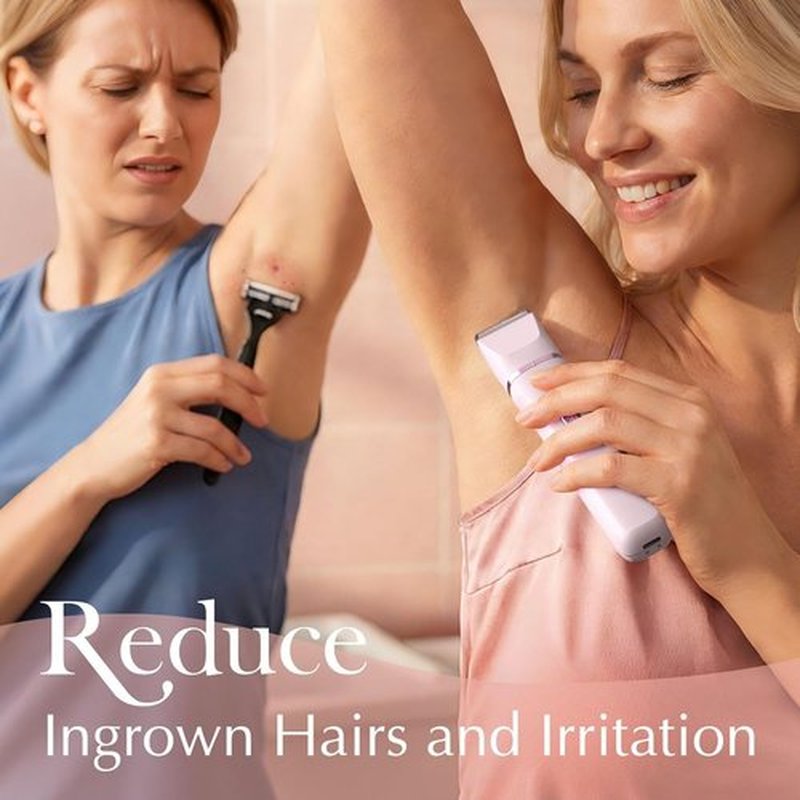 Risina Bikini Trimmer for Women - Painless Electric Razor for Smooth Skin | Cordless & Waterproof, Easy to Clean