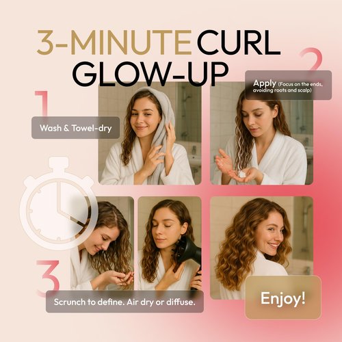 Curl Cream – Lightweight Leave-In Curl Defining Cream for Curly & Wavy Hair, Anti-Frizz Moisturizer and Curl Activator Texturizer with Macadamia and Argan Oil, 8.1 fl oz