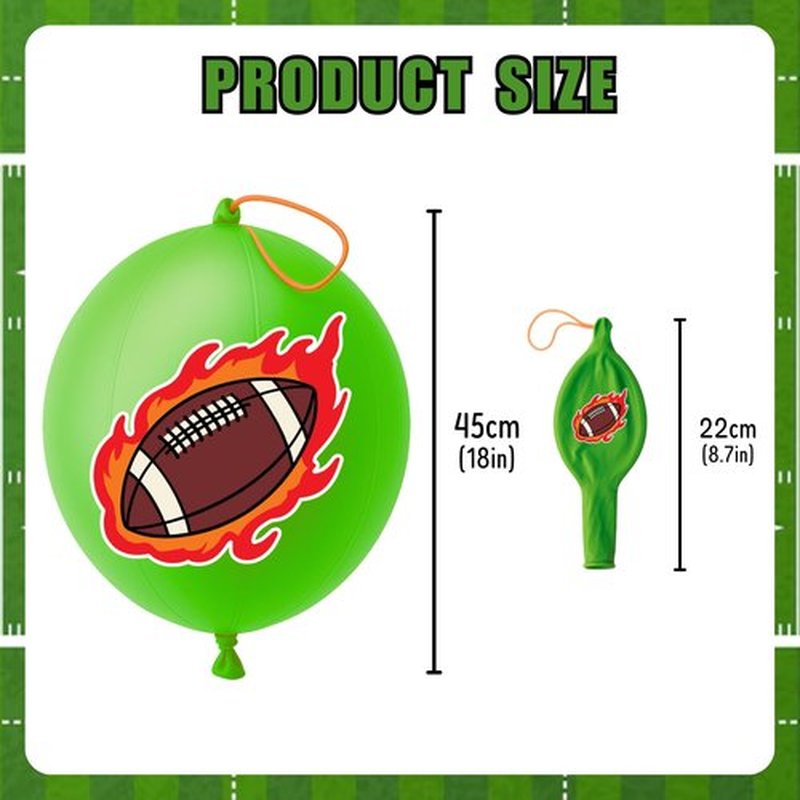 72 PCS Football Party Favors – 48 Pre-Cut Temporary Tattoos & 24 Football Punch Balloons Themed Birthday Party Decorations Supplies Favors Gifts Goodie Bag Fillers Classroom Rewards for Boys Girls