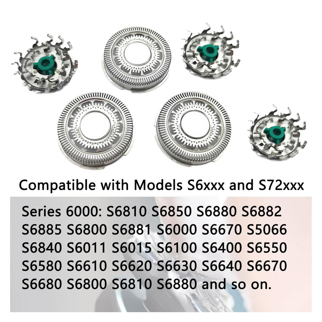 Gleway SH60 Replacement Head Blades Series 6000 Compatible with Philips 6000 Series Electric Shaver Razors Replacement Blades for Series 6000 Shaver Cleaning Brush for S6880/81 S6810/82 S6850/85
