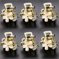 Small Hair Claw Clips, Opal Rhinestone Hair Clamps, Grip Crystals for Thick, Thin, Long or Short Hair