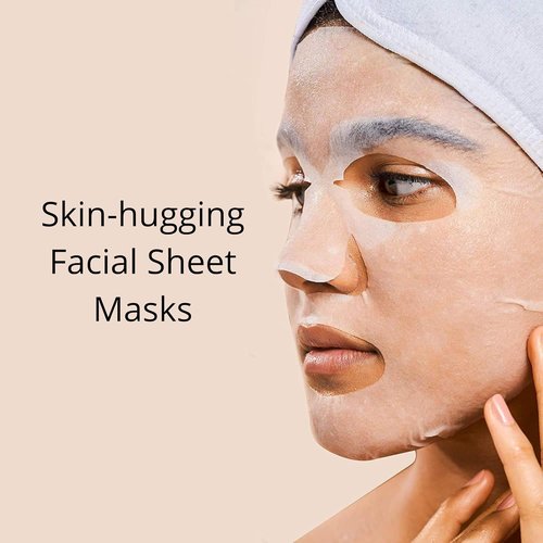 Rael Hydrating Face Masks - Bamboo Facial Sheet Mask for Dewy Skin | 5 Sheets with Fruit Extracts
