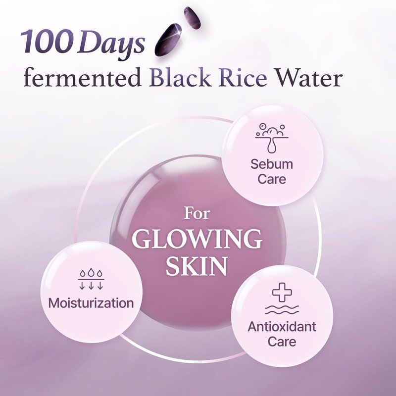 [I'm From] Miniature of Black Rice Toner for Oily Skin, Sebum Control Toner, Lightweight, Niacinamide, Panthenol, Fragrance Free, Korean Skin Care, 1.01 Fl Oz