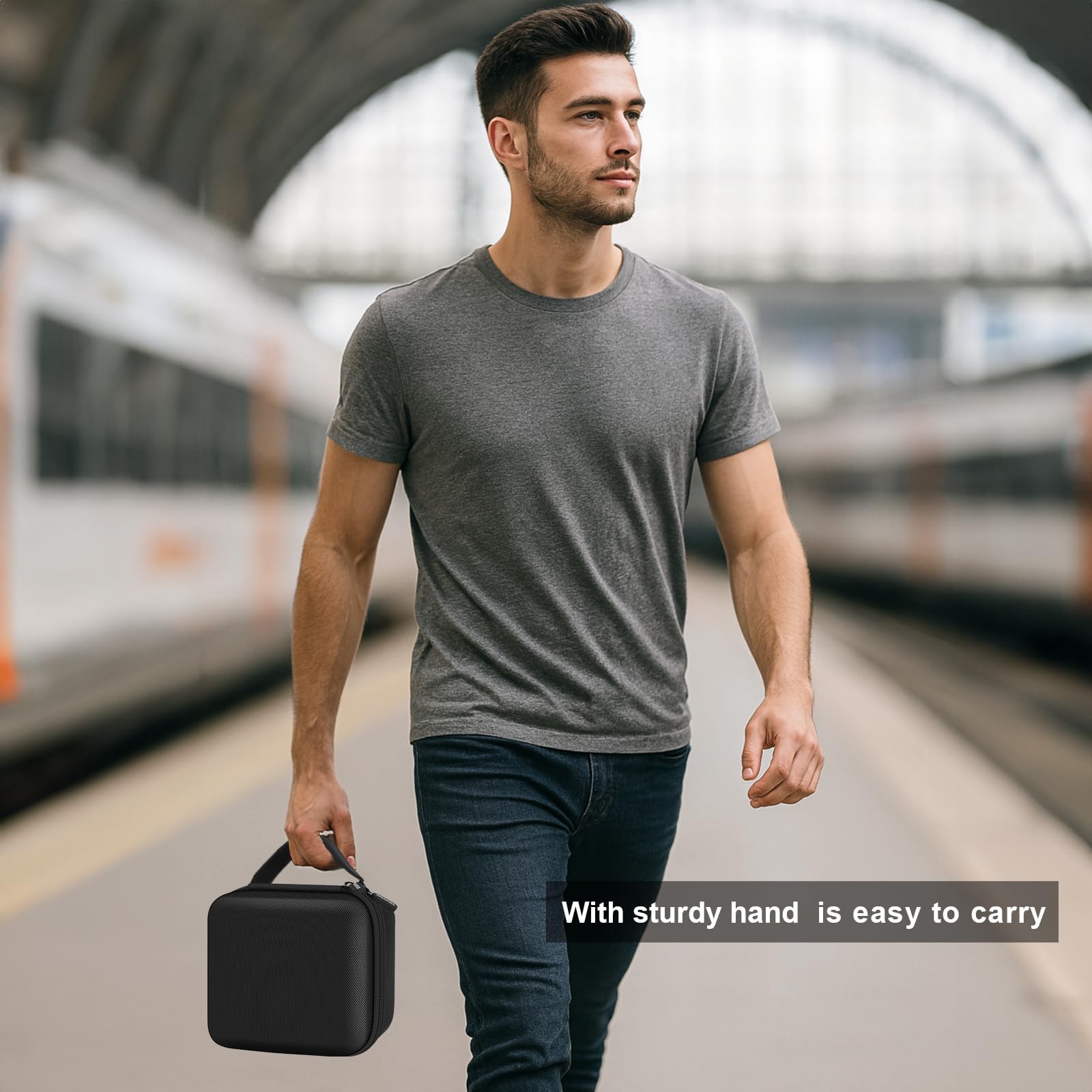 Portable Travel Router Case for TP-Link Roam 7 BE3600 / Roam 6 AX1500 AX3000, for GL-MT3000 / GL-BE3600 / GL-MT3600BE / GL-AXT1800, Hard EVA WiFi Hotspot Organizer for Cables, Box Only-Black