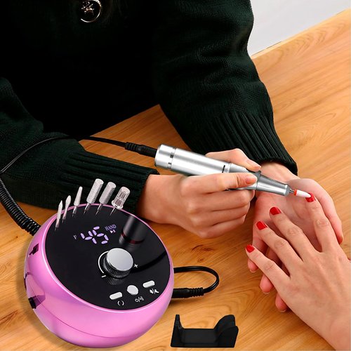 GSWOI 45000RPM Professional Portable Nail Drill Electric File,Nail E File Machine with Bits & Storage for Acrylic Nails Remove Nail Gel Polish Manicure for Salon Home(Purple)