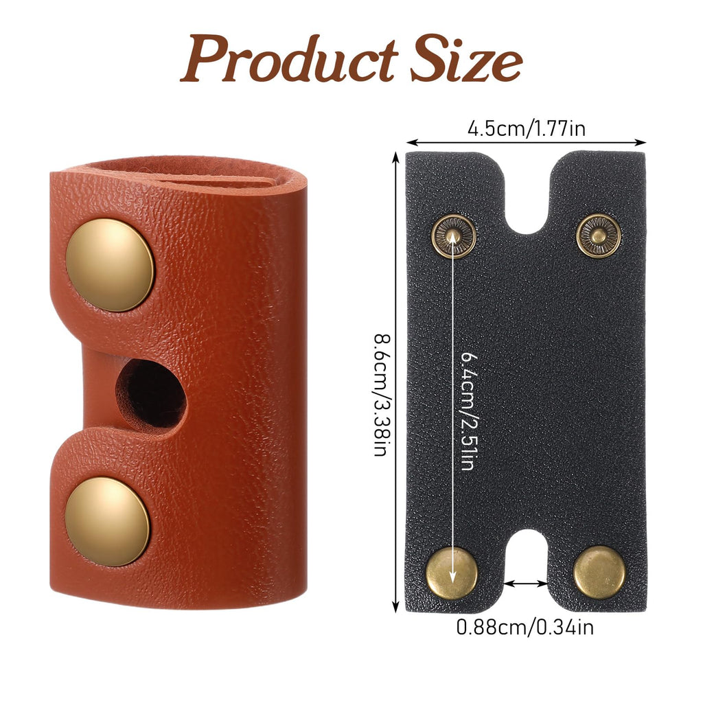Classicseali 2PCS Safety Razor Cover,Leather Safety Razor Case, Double Travel Razors Cases with Snap Closure, for Men Travels Butterfly Shaver, Black, Brown