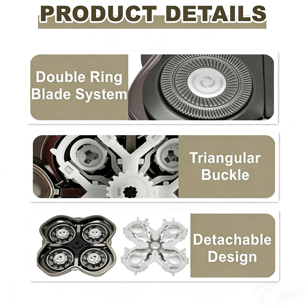Compatible with Pitbull Shaver Replacement Blade,2 Pack Fit for Skull Shaver Replacement Heads,Pro 4Replacement Blades Fit for Skull Pitbull ShaverGold/Silver/Butterfly Kiss/Platinum/Diamond PRO.