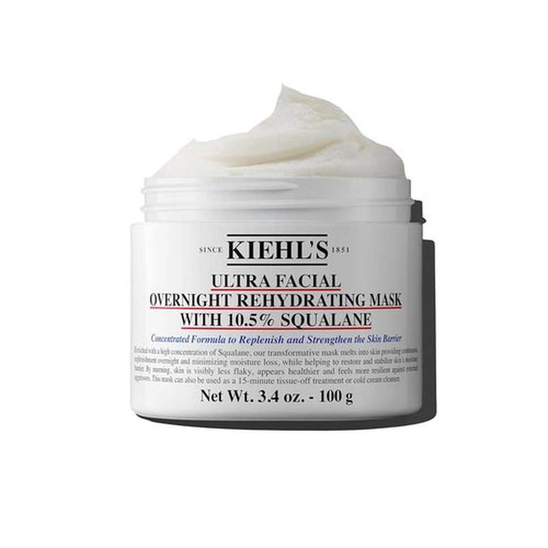 Kiehl's Ultra Facial Overnight Hydrating Face Mask - 10.5% Squalane for Deep Hydration & Moisture Barrier | Paraben-Free, All Skin Types