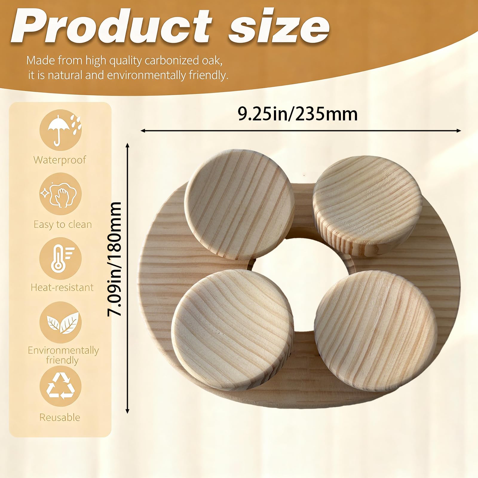 Benks Wooden Sauna Headrest with rotatable disc, Sauna Pillow，Sauna Accessory for Stiff Neck, Shoulder Pain, Head Health and Relaxation