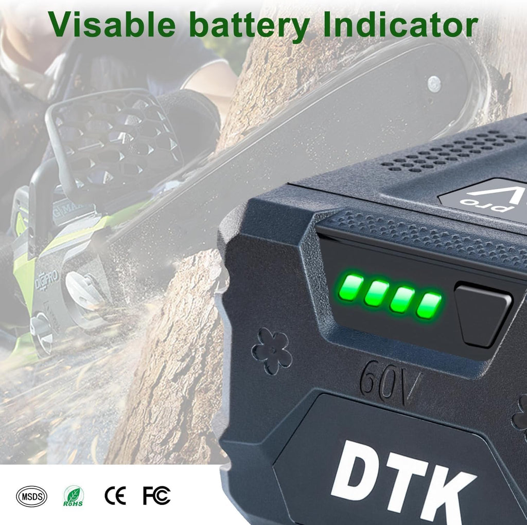DTK 2500mAh Replacement for Greenworks 60V Battery LB60A00 LB60A01 LB60A02 LB60A03 2 Packs