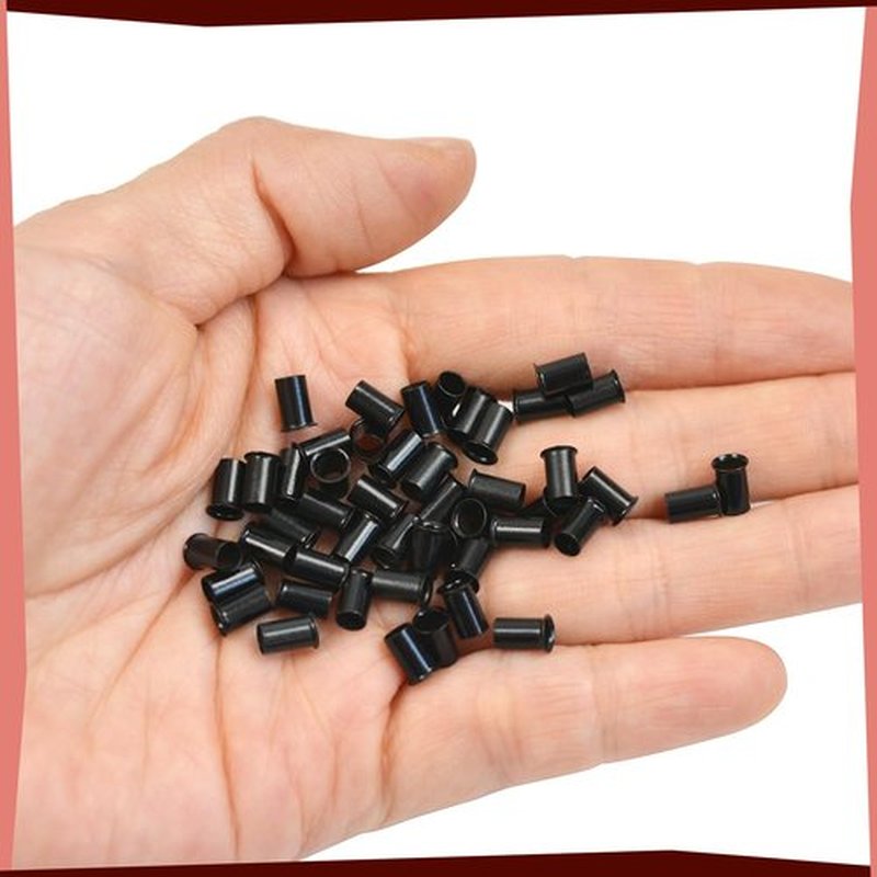 1000 Pcs 3.4 mm Micro Rings Links Beads Non-Silicone Copper Tubes Microlink Beads for Hair Extensions (Black)
