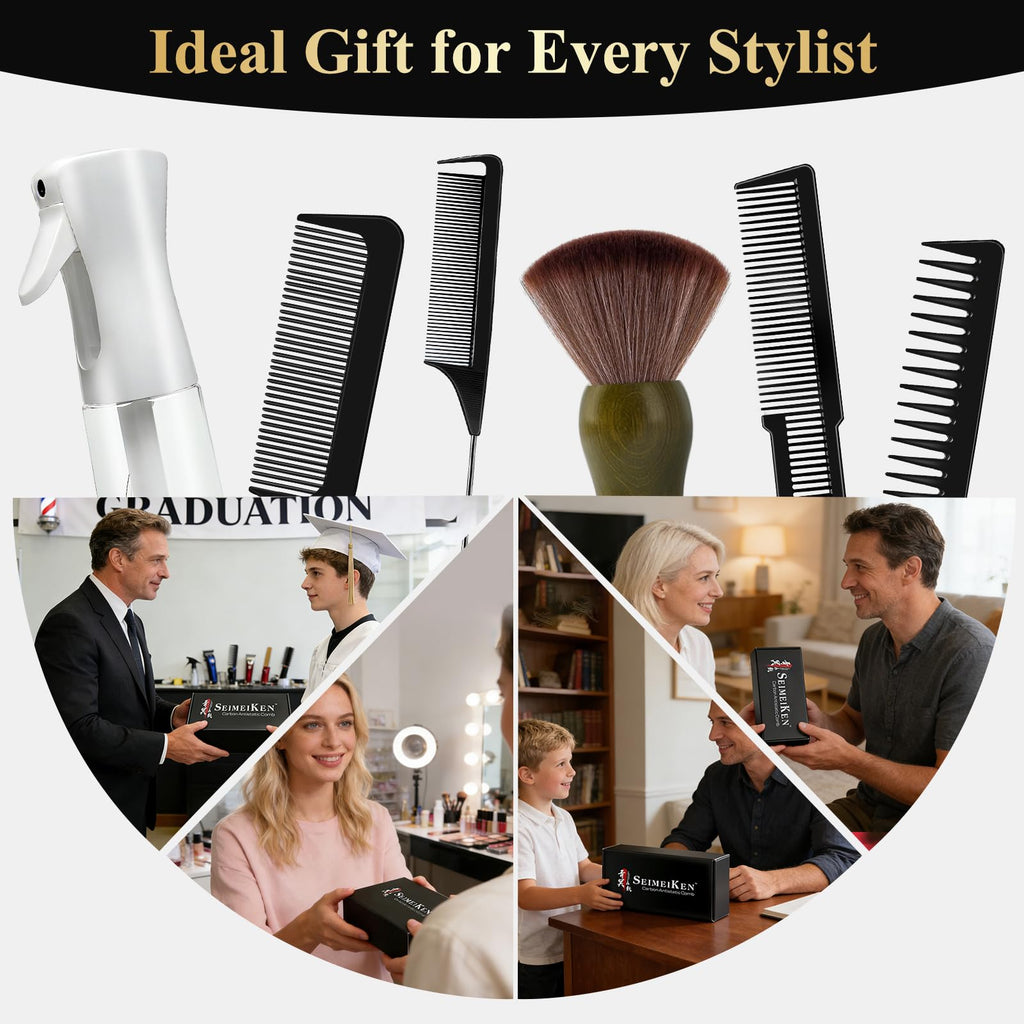 SEIMEIKEN 16 PCS Professional Barber Comb & Brush Set