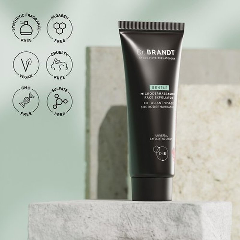 Dr. Brandt Microdermabrasion Gentle Face Exfoliator - Reduces Dull Skin, Uneven Texture, Fine Lines, Acne Scars & Wrinkles - 2.0 oz