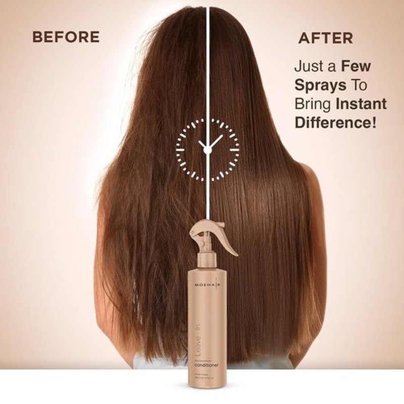 MOEHAIR Leave-In Conditioner - Infused with Proteins & Argan Oil | 12 Fl. Oz. Curly Hair Detangler & Softener