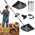 ZyCooom Chicken Poop Scooper & Rake 2-in-1, Adjustable Steel Handle Chicken Poop Shovel (24"-63.7"). Chicken Coop Scoop for Chicken Coop and Pet Poop Cleaning with Ergonomic Grip-Long Slot