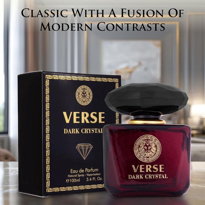 Verse Women's Perfume Set - Luxury Eau De Parfum Trio in Pink Crystal, Golden & Dark - Long Lasting 3.4 Fl Oz Bottles
