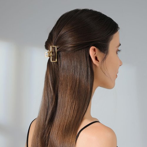 10Pcs Small Gold Hair Clips, Medium Metal Hair Claw Clips for Women Thick Thin Hair, Strong Hold Non-Slip Hair Catch Barrettes Jaw Clamp for Long Hair Metal Hair Accessories