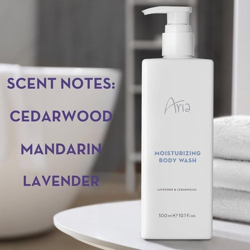 Aria Moisturizing Body Wash - Cedarwood & Lavender Scent - 10 oz Hydrating Formula