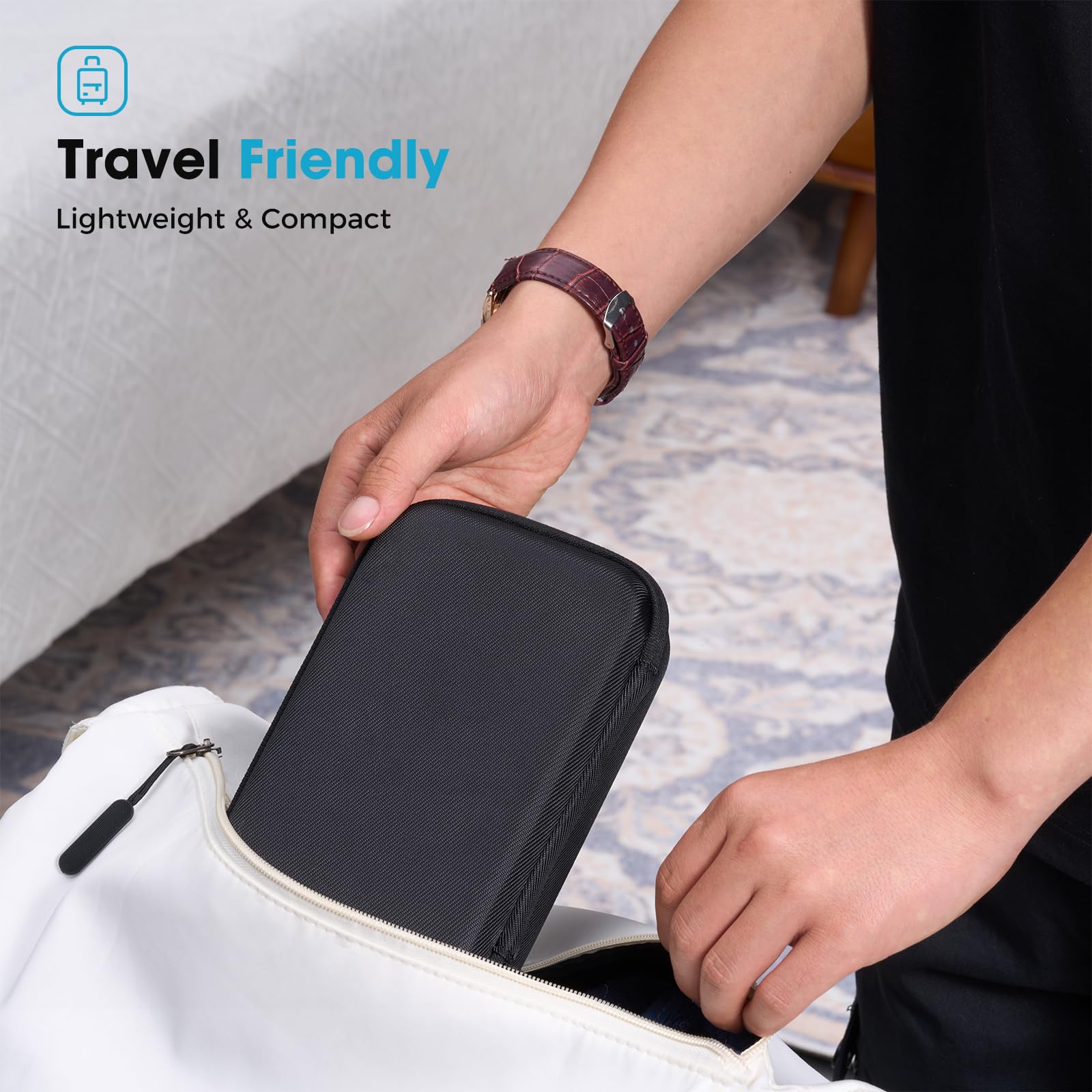 ProCase Hard EVA Travel Case for Electric Hair Clipper Trimmer, Black