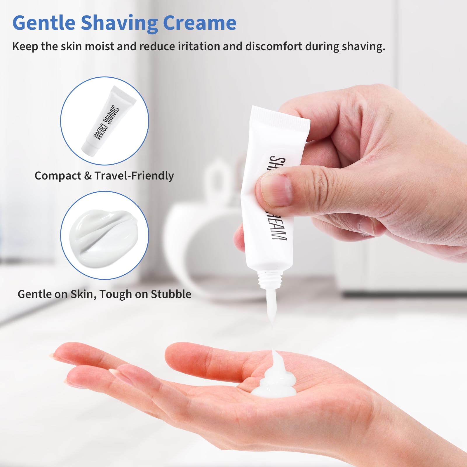 MAGDIY 60 Pack Disposable Razors Shaving Cream Bulk for Men Homeless Supplies, Travel Size Shaving Cream Kit, Disposable Razors Bulk, Individually Wrapped Toiletries for Hotel Airbnb Donation Shelter