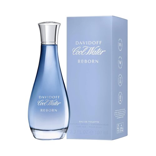 Davidoff Cool Water Reborn Eau de Toilette - Floral Woody Women's Perfume - Long Lasting Fragrance - 3.3 Fl Oz
