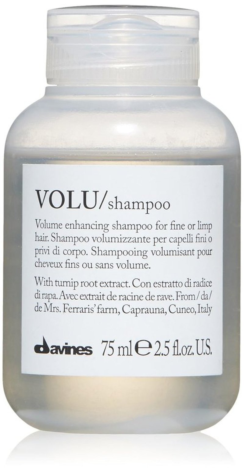 Davines VOLU Shampoo - Volumizing Gentle Cleanser for Fine Hair | Soft, Light, Travel Size 2.54 Fl Oz
