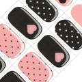 GelMala Semi Cured Gel Nail Strips Hearts Polka Dot, Long-Lasting, Easy to Apply&Remove Semi Cured Gel Nails,Easy for begginners (Bonbons Coquins)