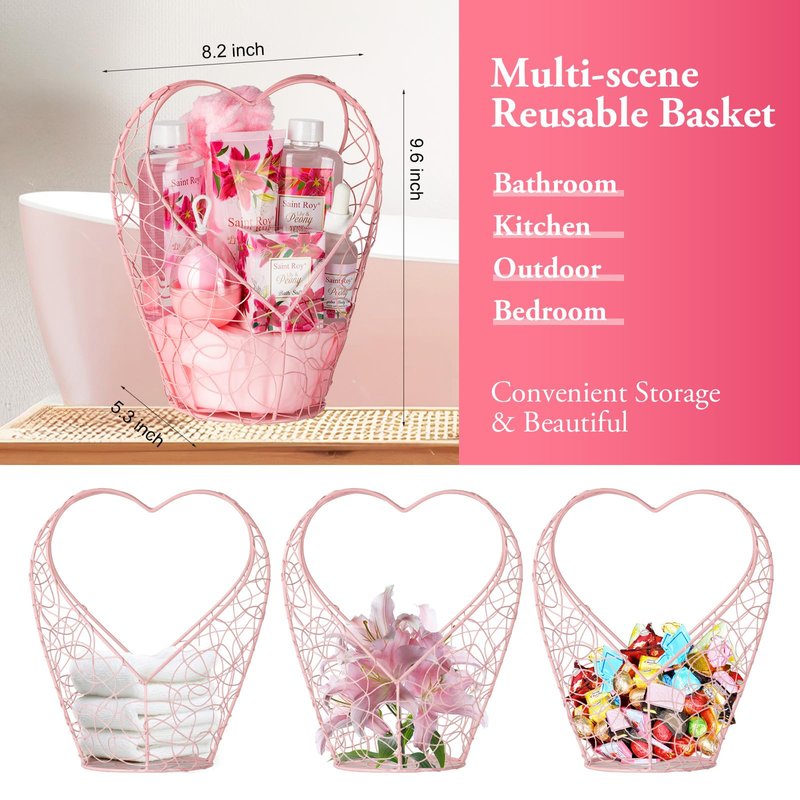 Valentines Day Gifts Basket Christmas Gifts for Women Spa Set Lily & Peony Home Spa Set, Beauty Personal Care Set Jojoba Oil, Spa Self Care Kit, Bath Body For Thank You, Birthday Gifts