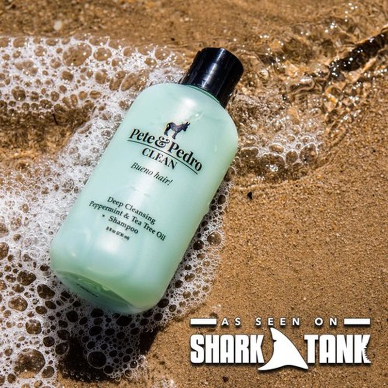 Pete & Pedro CLEAN Shampoo - Deep Cleansing Tea Tree Oil & Peppermint Formula | Dandruff & Greasy Hair Relief | 8.5 oz.
