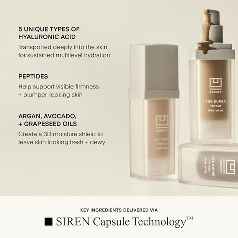 U Beauty The Super Tinted Hydrator - Hyaluronic Acid Moisturizing Cream for Supple Skin | Shade 4, 1.0 oz