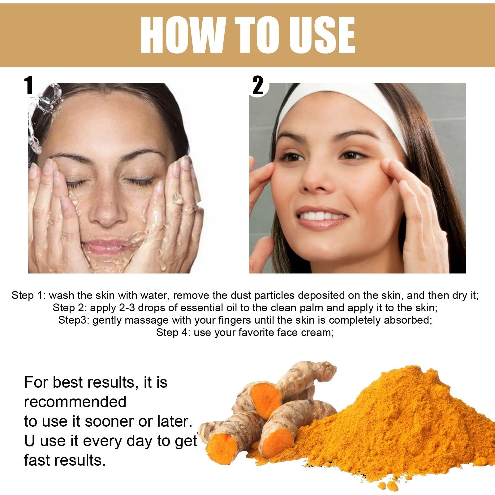 2 Pack Turmeric Dark Spot Corrector Serum, Natural Turmeric Dark Spot Corrector Serum for Face, Skin Care Moisturizing Repair (30mL/1.01 f.oz)