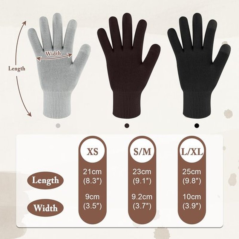 MIG4U Moisturizing Beauty Gloves Touch Screen Overnight Sleeping Glove Large for Men SPA, Dry Hands, Nighttime Lotion, UV Protection, Cosmetic Treatment, XL Black 1 Pairs