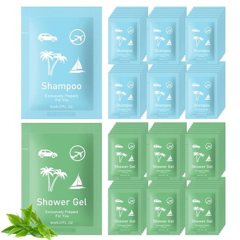 Bulk Hygiene Kits for Homeless ,Travel Size Body Wash and Shampoo Bulk 0.28fl Oz,Travel Size Shower Gel Set，Shampoo Bulk Travel Size ,Hotel Supplies for Guests (0.28fl Oz(Pack of 50), 50, Count)