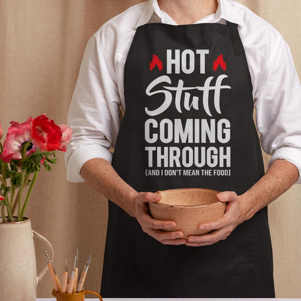 SANDJEST Humorous Apron with Pockets Chef BBQ Grilling Cooking Apron Gift for Birthday Christmas Funny Aprons for Men Dad Husband Boyfriend Grandpa
