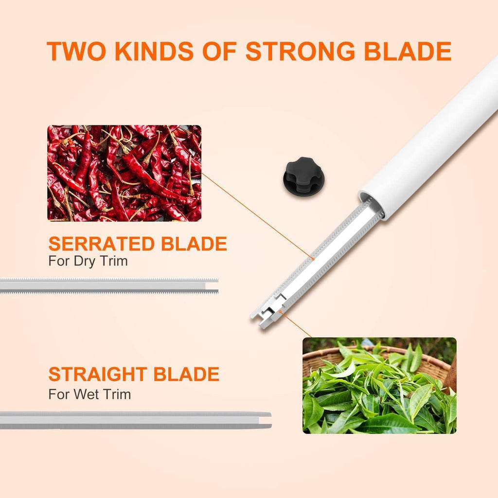 iPower 16-Inch Leaf Bowl Trimmer Twisted Spin Cut for Plant Bud and Flower with Upgraded Gears 6.5” Gardening Hand Pruner Included, Kit, Silver&Orange