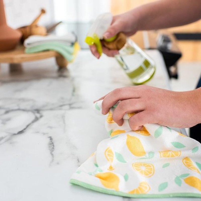 Full Circle Renew Collection Microfiber Cloths - Eco-Friendly Citrus Print, 12.01" x 3", Set of 3 | Naturally Anti-Bacterial