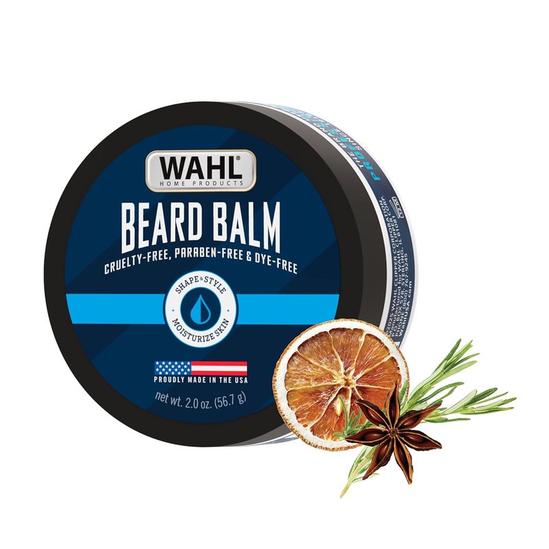Wahl Beard Balm for Men - Shape & Style Facial Hair with Shea Butter & Aloe - All-Day Light Hold