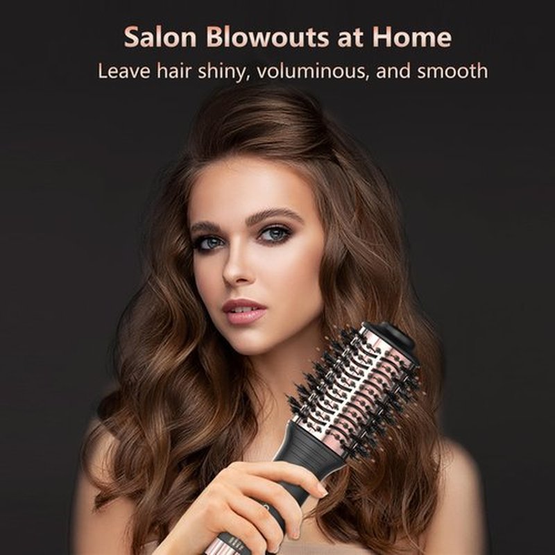 Automatic Dual Voltage Hair Dryer Brush with European Plug,Travel Hair Blow Dryer Brush with Travel Bag,Mini Hair Brush Blow Dryer for Women,Small Hot Air Brush for Kids