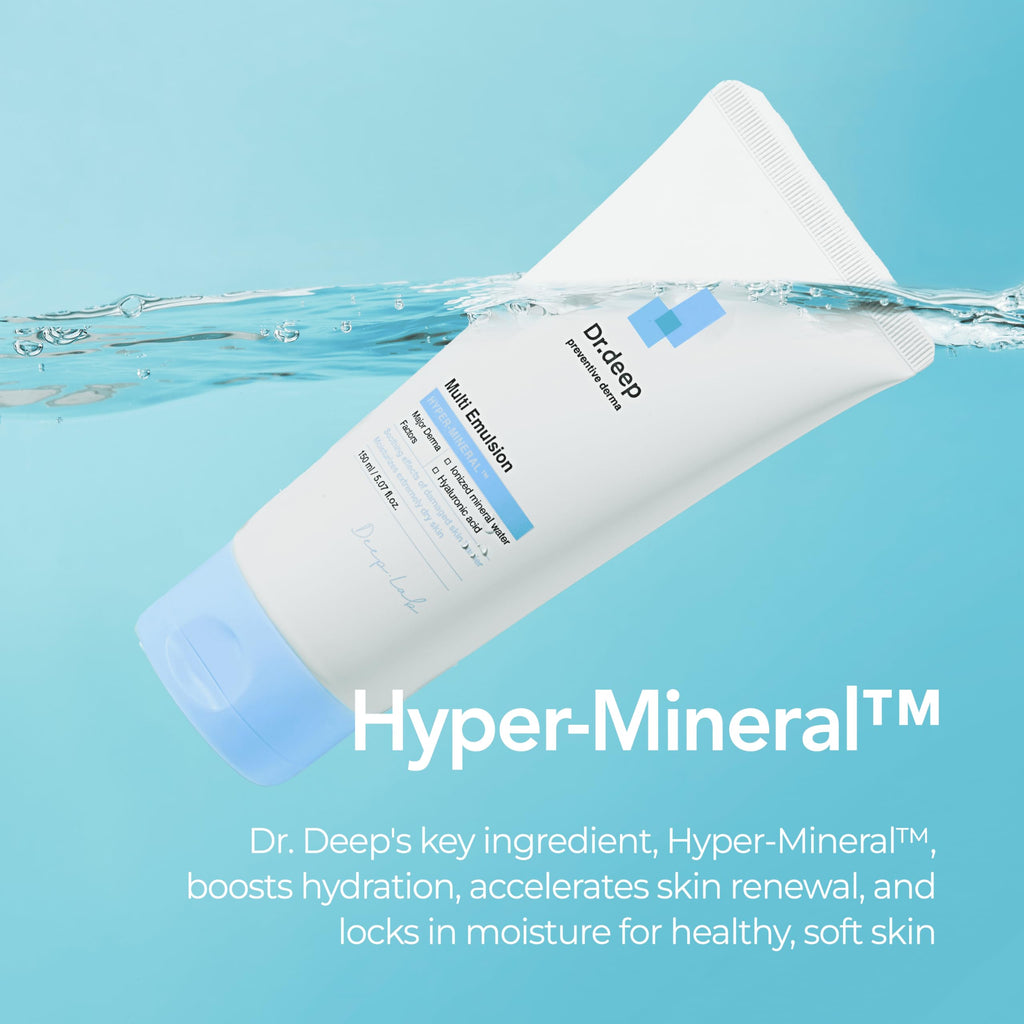 Dr.Deep Multi Emulsion - Lightweight Moisturizer for Sensitive, Dry & Itchy Skin, Hydrating Emulsion with Shea Butter & Allantoin for Skin-Barrier Repair, 5.07 fl. oz