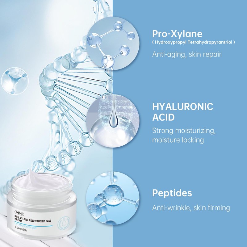VGO Pro-Xylane Active Cream - Plumping & Firming, Daily Face Repair Moisturizer Hydrating for All Skin Types 30g / 1.02oz